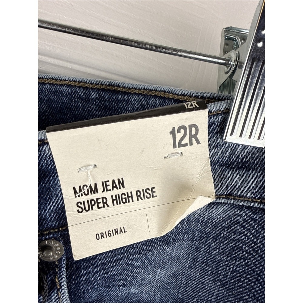 Express Jeans 12R Mom‎ Jean Super High Rise Medium Wash New NWT - Picture 3 of 10